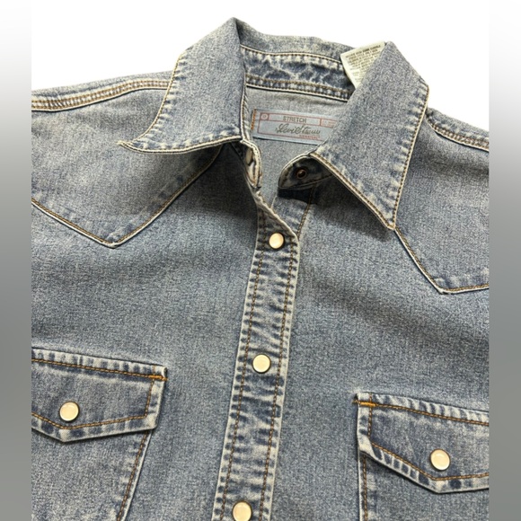 LEVI STRAUSS button down snap button denim jean long sleeve country shirt NWT - Picture 8 of 11